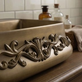 Rea Castel, umývadlo na dosku 530×380×140 mm, antický bronz, REA-U3508