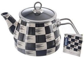 Čajník smalt ŠACHOVNICA Lem 2 l