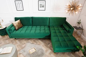 Rohová sedačka Cosy Velvet II smaragdovo zelený zamat