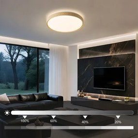 Brilagi-LED Stmievateľné stropné svietidlo CORVO LED/72W/230V 3000-6000K s drevodekorom pr.50 cm + diaľkové ovládanie