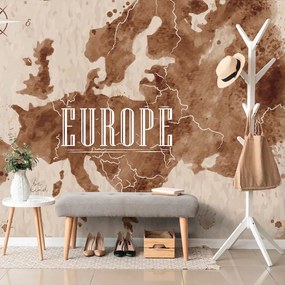 Tapeta retro mapa Európy - 150x100