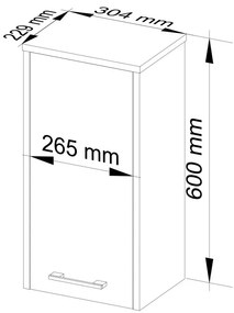 Závesná kúpeľňová skrinka FIN biela/grafit