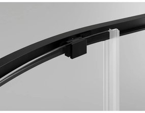 Mexen Exo, asymetrický sprchovací kút s posuvnými dverami 100 x 90 cm, 6mm číre sklo, čierny profil, 8131-100-090-70-00