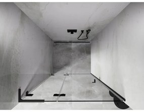 Mexen, Mexen Lunar L Otočné ľavé sprchové dvere 115 cm, transparentné, pištoľový kov - 834L-115-000-95-00-L