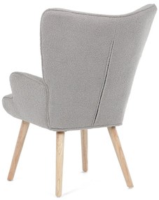 Kreslo s ušami Bouclé GREY2, sivá