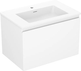 Mexen Orio, kúpeľňová skrinka 70 cm s umývadlom Otis, 1 zásuvka, biela matná, 91A10-07047-1-BF01-W18M01