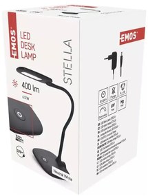 Matne čierna LED stmievateľná stolová lampa (výška 55 cm) Stella – EMOS