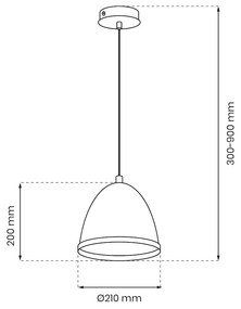 Závesné svietidlo Studio, 1x drevené/biele kovové tienidlo, (fi 21cm), w/br