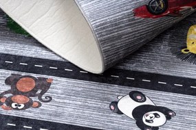 Dywany Łuszczów, Detský kusový koberec Bambino 2092 Streets cars anthracite, 80x150, viacfarebná, detská izba