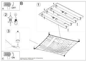 Stropné svietidlo Luna, 1x biele textilné tienidlo, (105 cm)