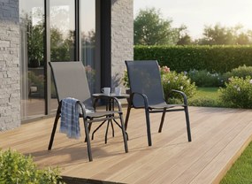 Garden Line SADA 2 ŠEDÝCH ZÁHRADNÝCH STOLIČIEK 54 x 70 x 92 CM