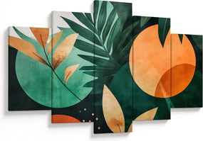 Obraz - Geometrické prírodné motívy (150x105 cm)