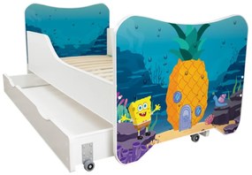 TOP BEDS Detská posteľ Happy Kitty 160x80 so zásuvkou SpongeBob