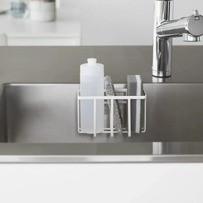 Biely kovový stojan na umývacie prostriedky bez vŕtania Film Hook – YAMAZAKI