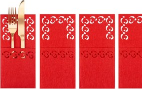 Vianočný obal na príbory KF357R červený