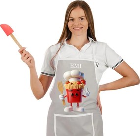 Kuchynská zástera Pasta EMI, sivá