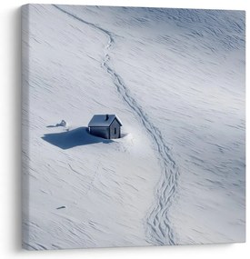 Obraz osamelá chata v zime