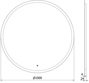 Mexen Oro, okrúhle LED podsvietené kúpeľňové zrkadlo 100 cm, 6000K, vykurovacia podložka proti zahmlievaniu, 9824-100-100-611-00