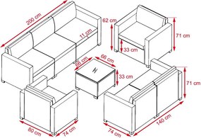 Veľká záhradná sedacia súprava Avenberg DORADA sivá/sivá