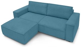 Tyrkysovomodrá menčestrová rozkladacia pohovka 245 cm Nihad – Bobochic Paris