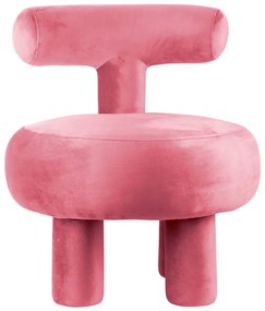 Ružové zamatové kreslo Abrazo – Leitmotiv