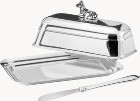 Postriebrená maselnička's nožom Cow