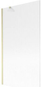 Mexen Next, 1-krídlová vaňová zástena 100 x 150 cm, 6mm sklo Ribs, zlatá matná, 895-100-000-00-09-55