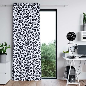 Záves AmeliaHome Wild s priechodkami 140x250 cm čierno-biely