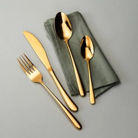 QUEENS Príbory lesklé set 4 ks – zlatá