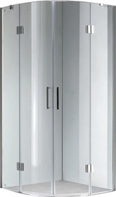 BPS-koupelny Štvrťkruhový sprchový kút KZ92 90x90 chróm/transparent - bez vaničky