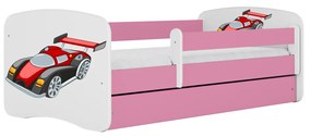 Detská posteľ Babydreams závodné auto ružová