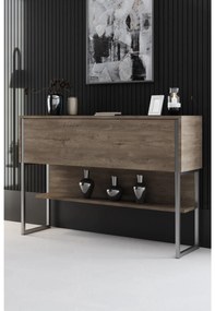Konzolový stolík Luna 4 (strieborná + orech) . Akcia -19%. Vlastná spoľahlivá doprava až k Vám domov. 1102312