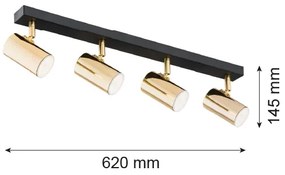 Argon 1688 - Bodové svietidlo LAGOS 4xGU10/5W/230V mosadz/čierna
