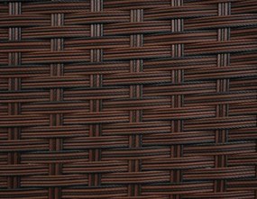 Polyratanová záhradná lavica Halden - melírovaná hnedá, čierny vankúš