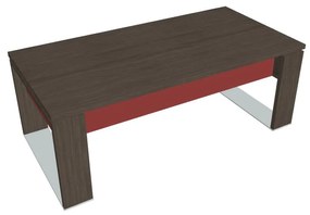 Stôl Verno+ S 200 x 100 cm, dub antracit / červená