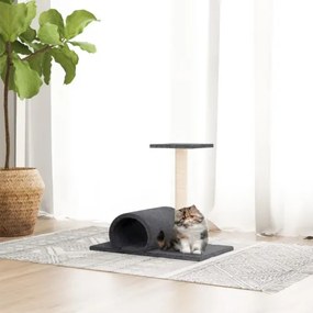 vidaXL Škrabadlo pre mačky s tunelom tmavosivé 60x34,5x50 cm-