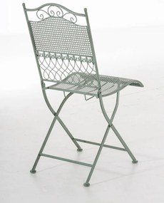 Kovová skladacia stolička Kiran - Zelená antik