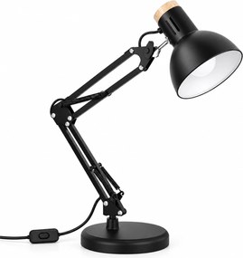 Toolight Toolight, JNH044-1T, stolná lampa s nastaviteľným ramenom, 1× E27, čierna, OSW-56235