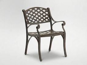 Garden Line Hliníková stolička „MONDRICH“ starožitná bronzová 65 x 64 x 92 cm *4058