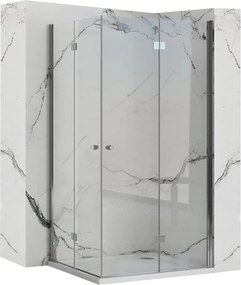 Štvorcový zalamovací sprchovací kút REA FOLD N2 90x90 cm, chróm/transparent - bez vaničky