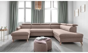 Béžová rozkladacia rohová pohovka (pravý roh) Sweet Harmony – Miuform