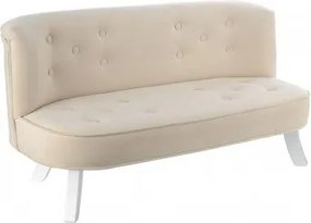 Detská zamatová sedačka béžová 17 cm Biela