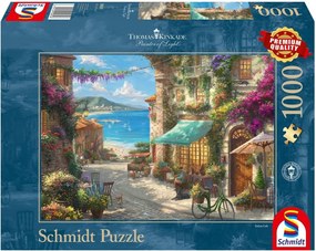 Schmidt Puzzle THOMAS KINKADE Kaviareň na talianskej riviére 1000 dielov
