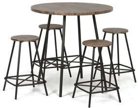 Jedálenská/barová sada WELLINGTON ROUND, stôl priemer 90 cm + 4 stoličky