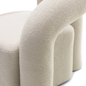 Designové křeslo Merry bouclé bílé