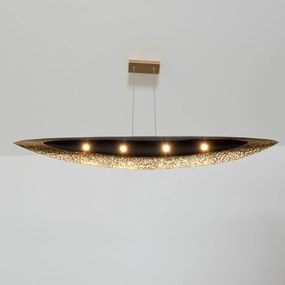 Závesné LED svietidlo Chiasso, čierno-hnedá/zlatá