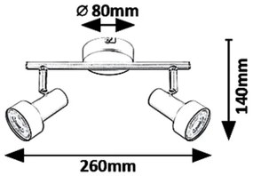 Rabalux 5323 - Bodové svietidlo KONRAD 2xGU10/50W/230V
