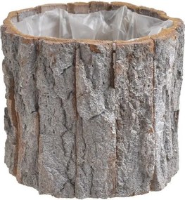 Oblý kvetináč s kôrou 15 × 13 cm