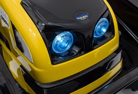 Ramiz Detský traktor na batérie žltý + pohyblivé rameno s lyžicou + diaľkové ovládanie + pomalý štart + FM rádio + LED