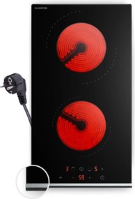 Klarstein Verosteel sklokeramická varná doska, Minimalistická, výkonná, 2 varné zóny, 3000 W, 30 cm